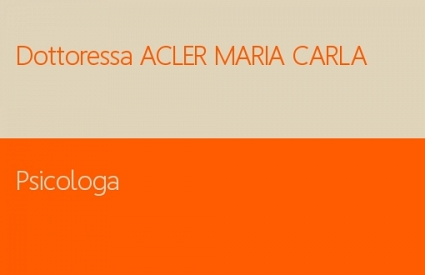 Dottoressa ACLER MARIA CARLA